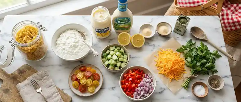 Cottage Cheese Ranch Rotini Salad 2 make ahead cottage cheese for football tailgate spreads