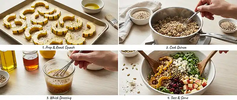 Delicata Feta Quinoa Crunch Salad 3 make ahead holiday pasta salad