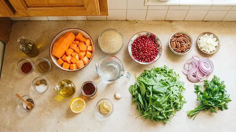 Sweet Potato Pomegranate Quinoa Salad 2 make ahead holiday pasta salad
