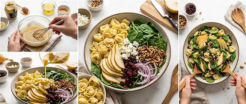 Crunchy Pear Walnut Tortellini Salad 3 make ahead holiday pasta salad