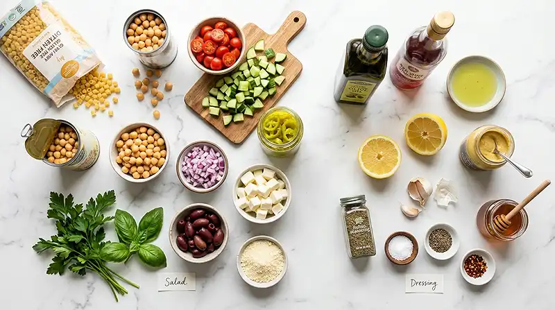 Pepperoncini Chickpea Ditalini Salad 2 make ahead pepperoncini chickpea for football tailgate spreads