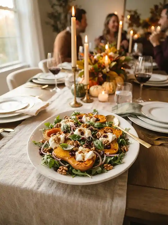 Roasted Honeynut Burrata Walnut Salad 4 make ahead thanksgiving side salad