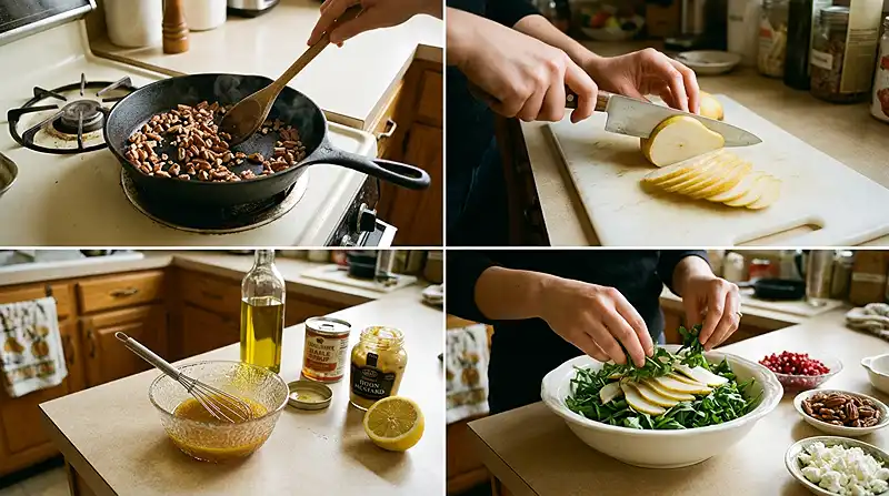 Pomegranate Pear Arugula Salad 3 make ahead thanksgiving side salad