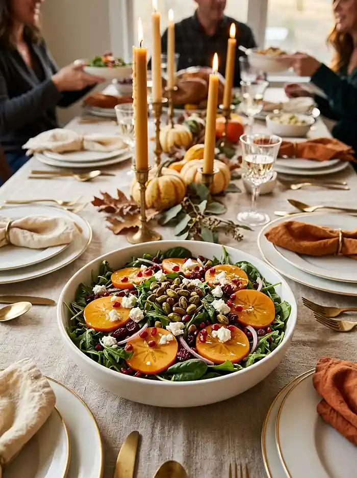 Maple Persimmon Pistachio Salad 4 make ahead thanksgiving side salad