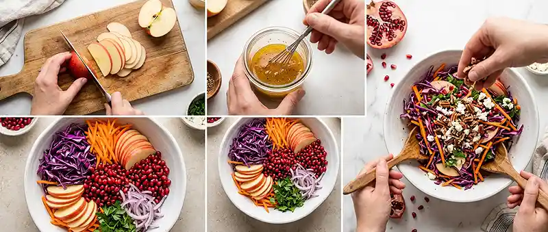 Apple Pomegranate Cabbage Crunch Salad 3 make ahead thanksgiving side salad