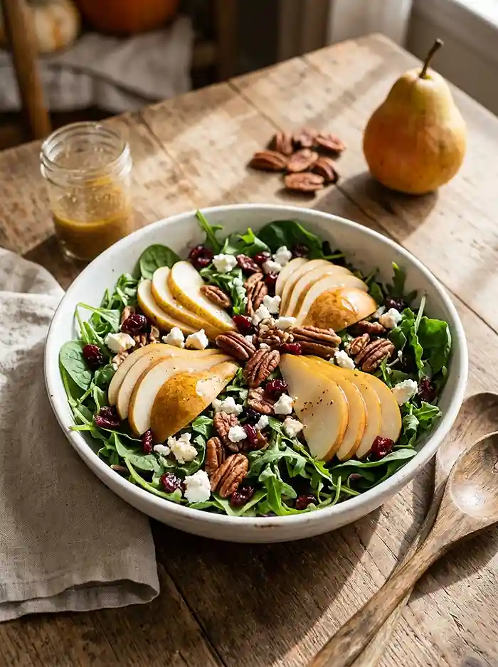 Maple Pear Pecan Crunch Salad 4 make ahead thanksgiving side salad
