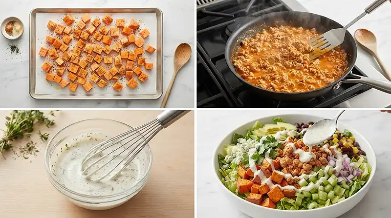 Buffalo Turkey Sweet Potato Salad 3 make ahead turkey sweet for lunch box meal prep