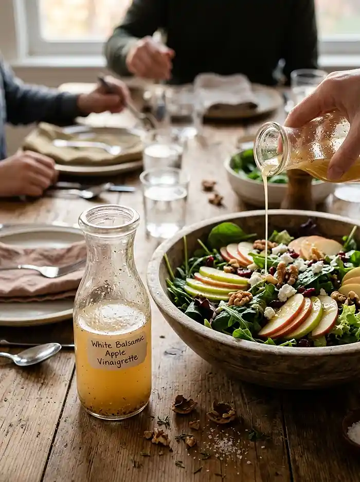 make ahead white balsamic apple for weeknight dinner salads
