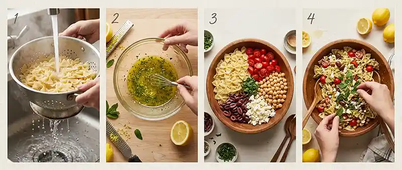 Feta Bean Pasta with Lemon and Mint 3 pasta salad with beans and feta​