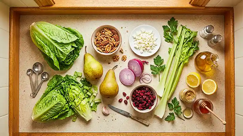 Romaine Pear Celery Crunch Salad 2 romaine pear green salad idea