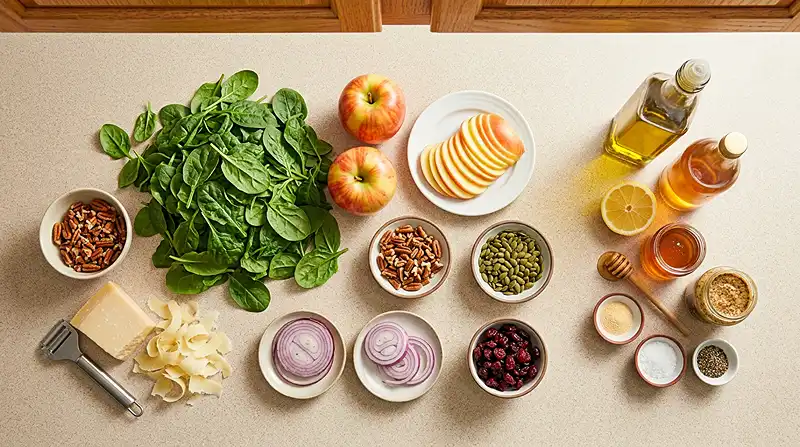 Spinach Apple Parmesan Crunch Salad 2 spinach apple green salad idea